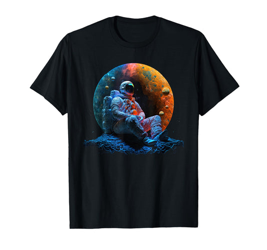 Meditating Astronaut Planets Meditation Astral Travel T-Shirt