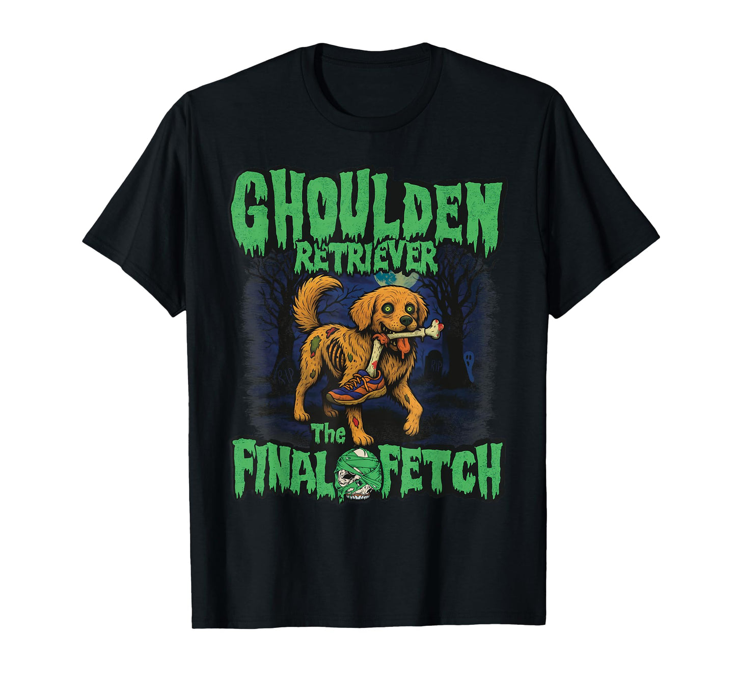 Funny Golden Retriever Zombie Halloween, Spooky Ghoulden T-Shirt