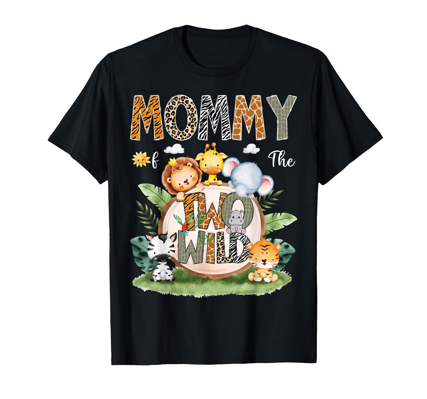 Mommy Of The Two Wild 2Nd Birthday Safari Animal Lover T-Shirt