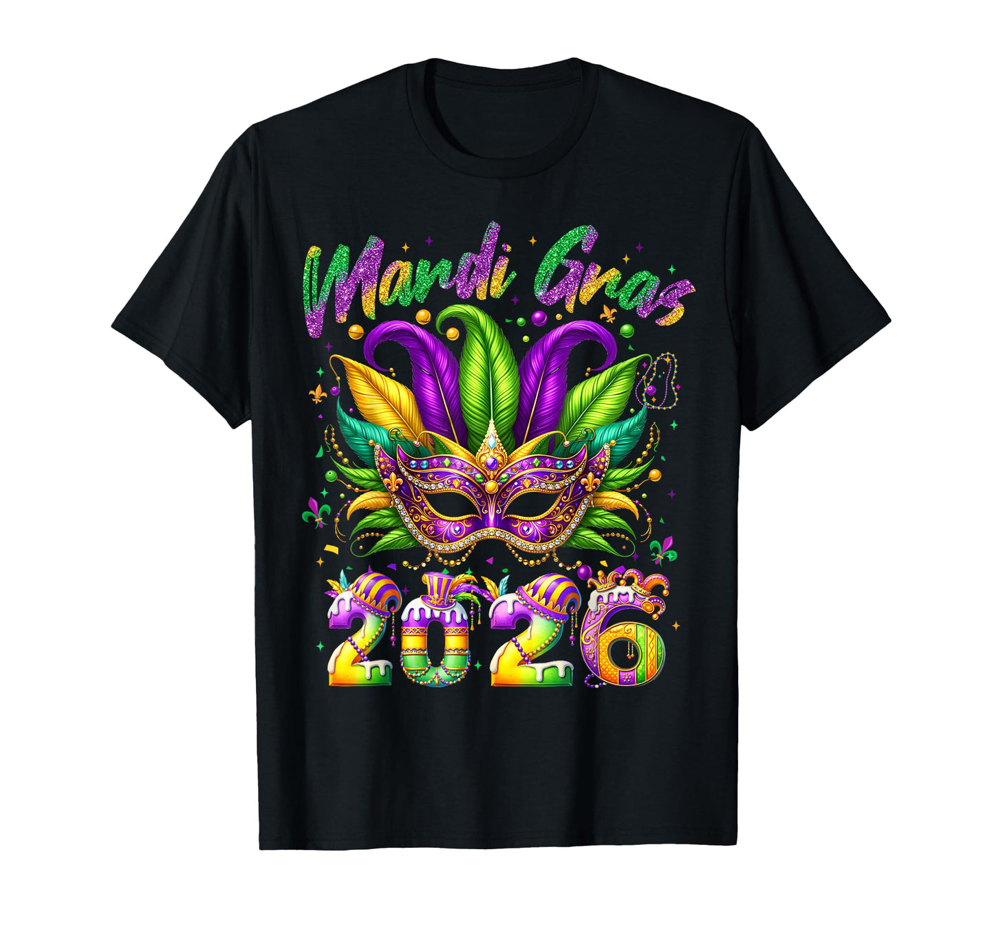 Mardi Gras 2026 Family Matching Costume PJs Women Girl Men T-Shirt