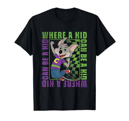 Chuck E. Cheese Where A Kid Can Be A Kid Modern Chuck Faded T-Shirt