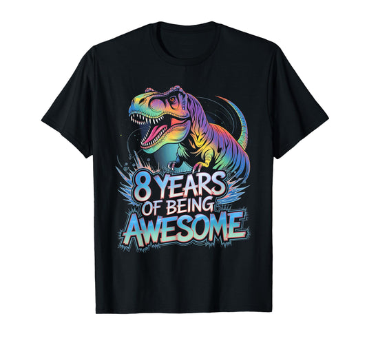 Dinosaur 8th Birthday Shirt For Boys 8 Year Old Birthday T-Shirt