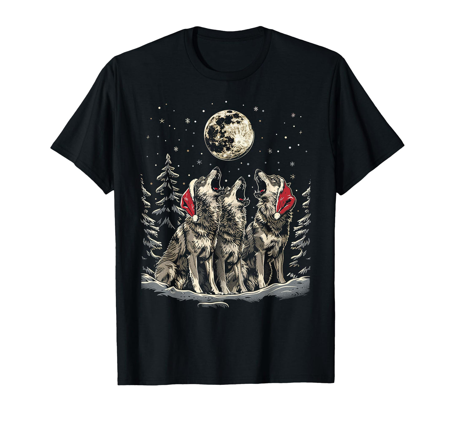 Wolf - Funny Merry Christmas Santa Matching Family Holiday T-Shirt