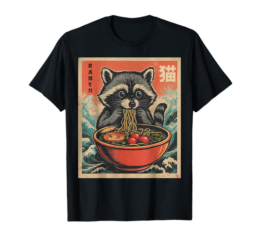 Anime Raccoon Ramen Japanese Funny Kawaii Gift Men Women Kid T-Shirt