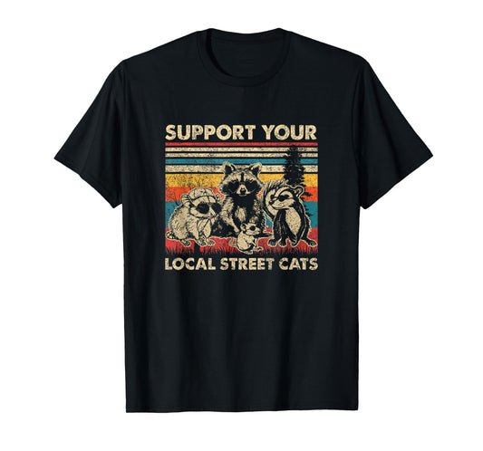 Support Local Street Cats Team Trash Opossum Raccoon Rat T-Shirt