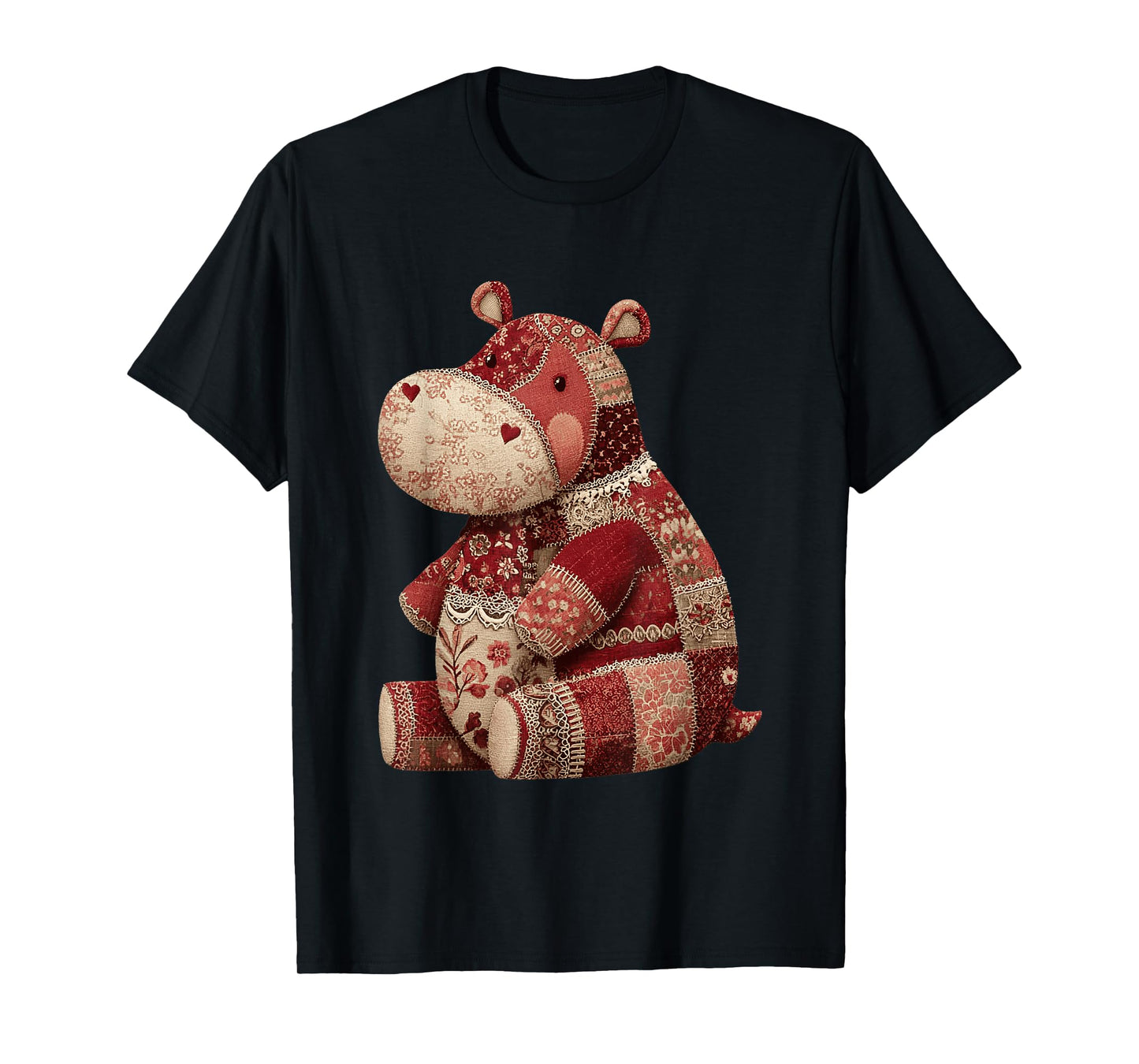 Vintage Patchwork Hippo Cute Boho Nursery T-Shirt