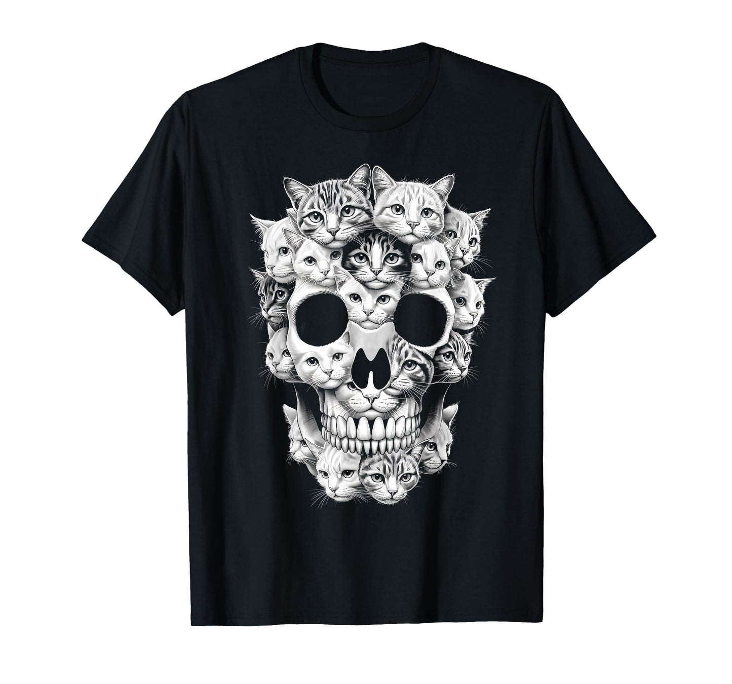 Cat Skull Kitty Cute Goth Halloween Costume Cat Lover T-Shirt