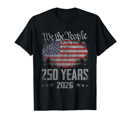 Vintage 250 Years 1776-2026 250th Birthday 4th July T-Shirt