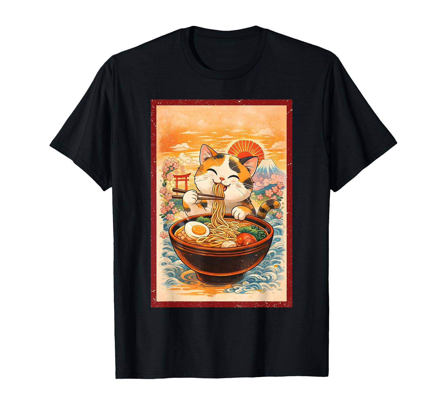 Kawaii Anime Cat Japanese Graphic Tees Men Women Teens T-Shirt