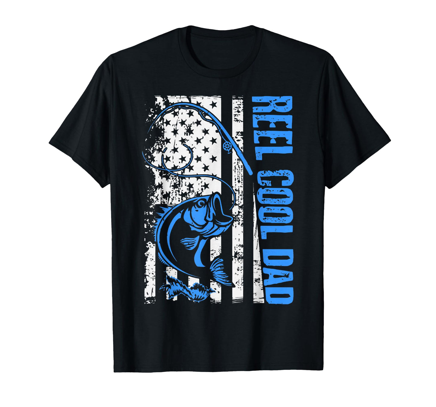 Reel Cool Papa Fishing Vintage American Flag Men's T-Shirt