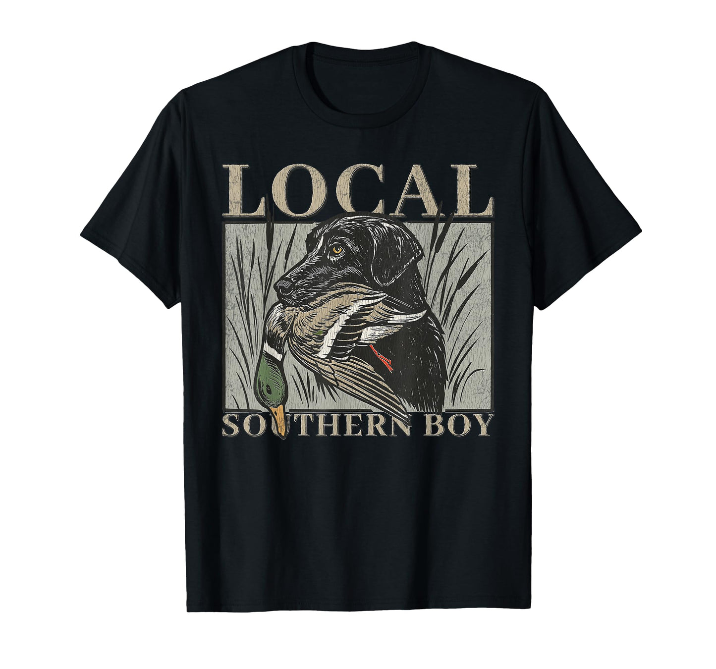 Local Southern Boy Duck Hunting Black Lab Outdoor Vintage T-Shirt