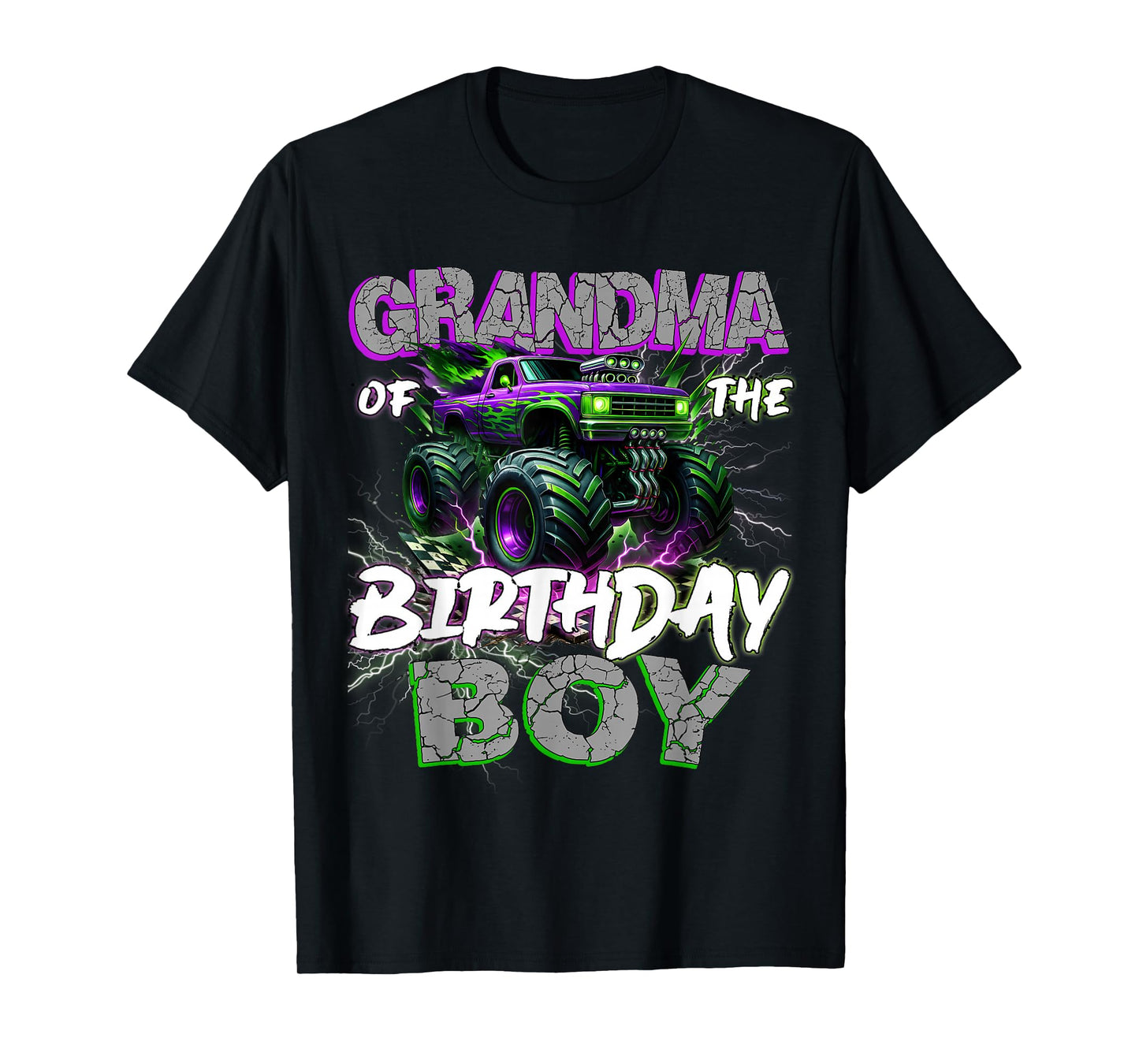 Grandma Of The Birthday Monster Truck Family Matching Party T-Shirt