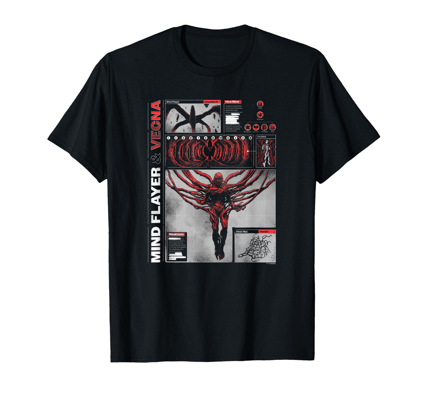 Stranger Things Mind Flayer & Vecna Officially Licensed T-Shirt