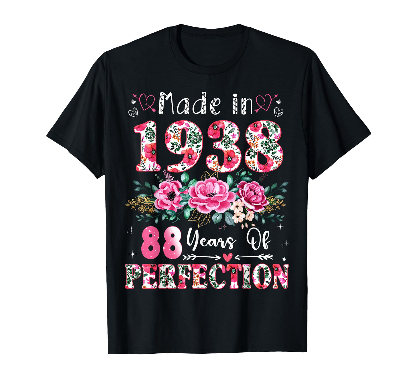 88 Year Old Made in 1938 Floral 88th Birthday Women T-Shirt