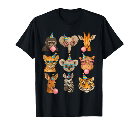 Zoo Animals Wildlife Safari Jungle Birthday Party Boys Girls T-Shirt
