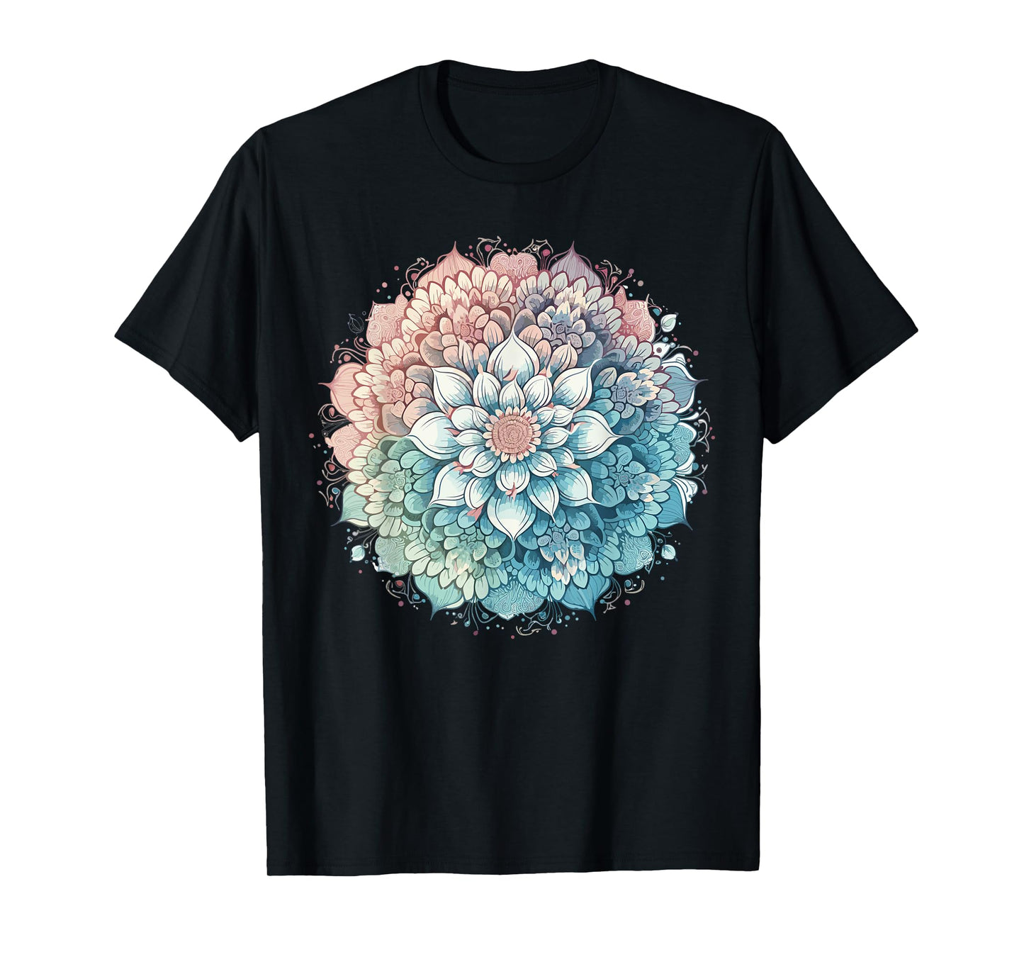 Cute flower Mandala Sacred Fractal Geometry Art Good Vibe T-Shirt