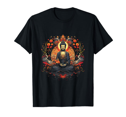 Spirituality Artwork Peace Zen Yoga Asia Guatama Buddhism Buddha Religion Meditation Spiritual T-Shirt, Small
