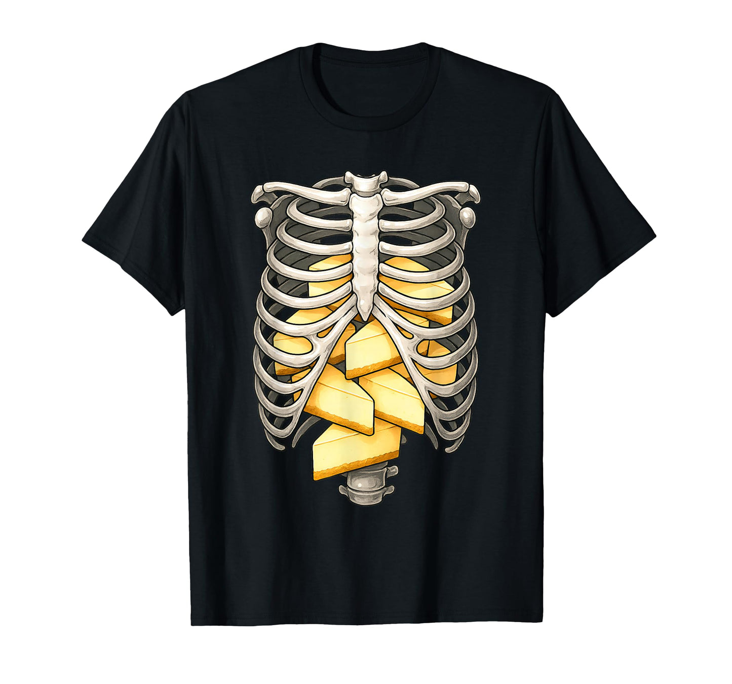 Skeleton Rib Cage Cheesecake Lovers Skull Halloween Costume T-Shirt