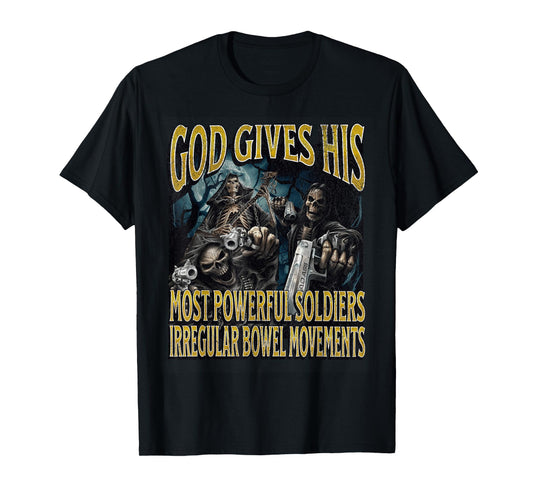 Irregular Bowel Movements Funny Hard Skeleton Meme Bootleg T-Shirt