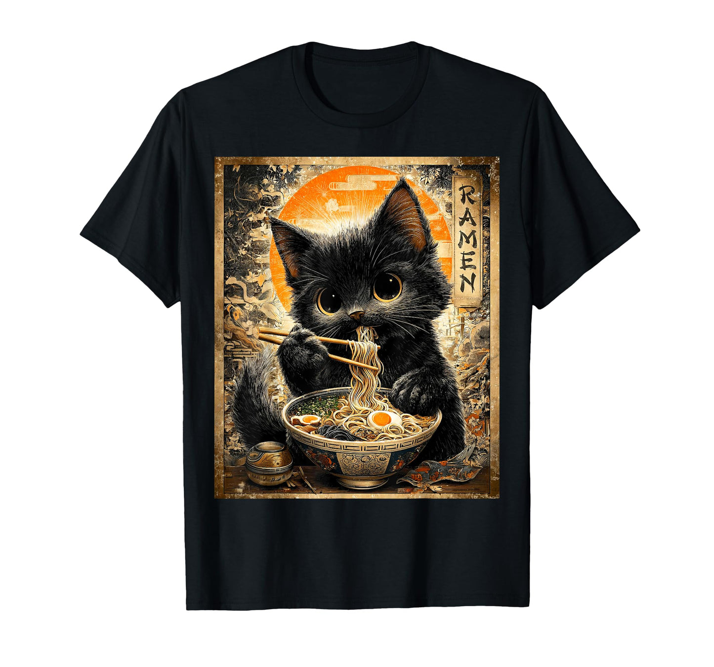 Funny Ramen Cat Noodle Lovers Anime Otaku T-Shirt