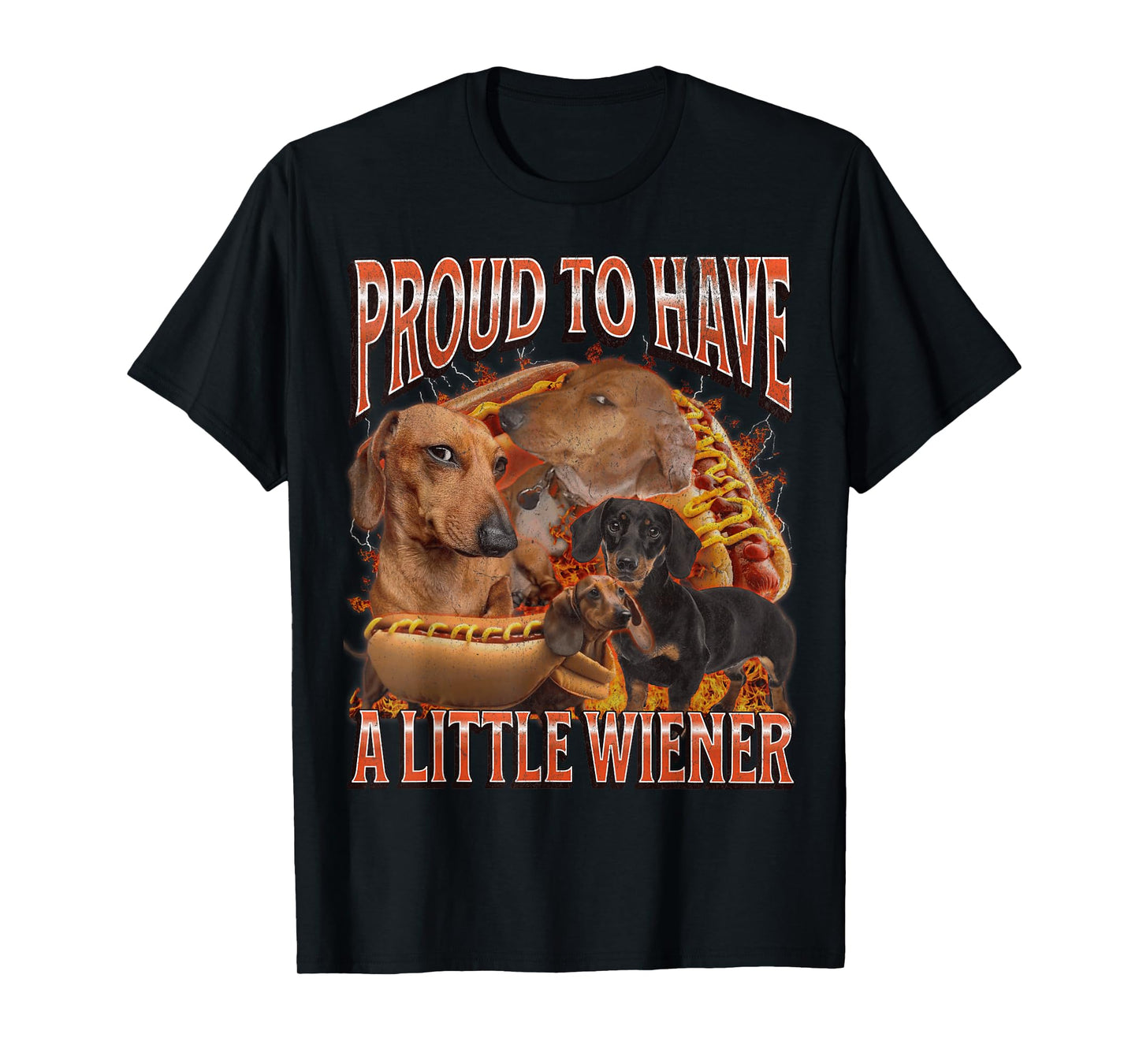 Proud To Have A Little Wiener Funny Offensive Dachshund T-Shirt