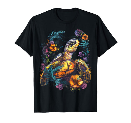 Sea Turtle Beach Lover Ocean Animal Graphic Novelty Womens T-Shirt