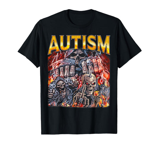 AUTISM - Edgy Skeleton Bootleg Hard Skeleton Meme T-Shirt