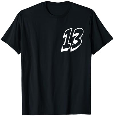 Number Thirteen #13 Sports Team Uniform 13 Birthday T-Shirt - T-Shirt | Black